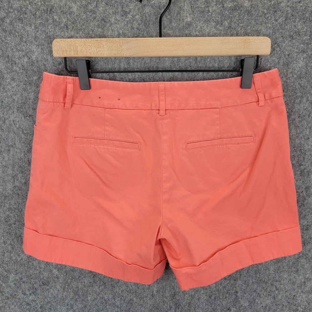 Express Editor Shorts Womens 4 Coral Cuffed Chino Mid Rise Stretch Vacation - Picture 2 of 15
